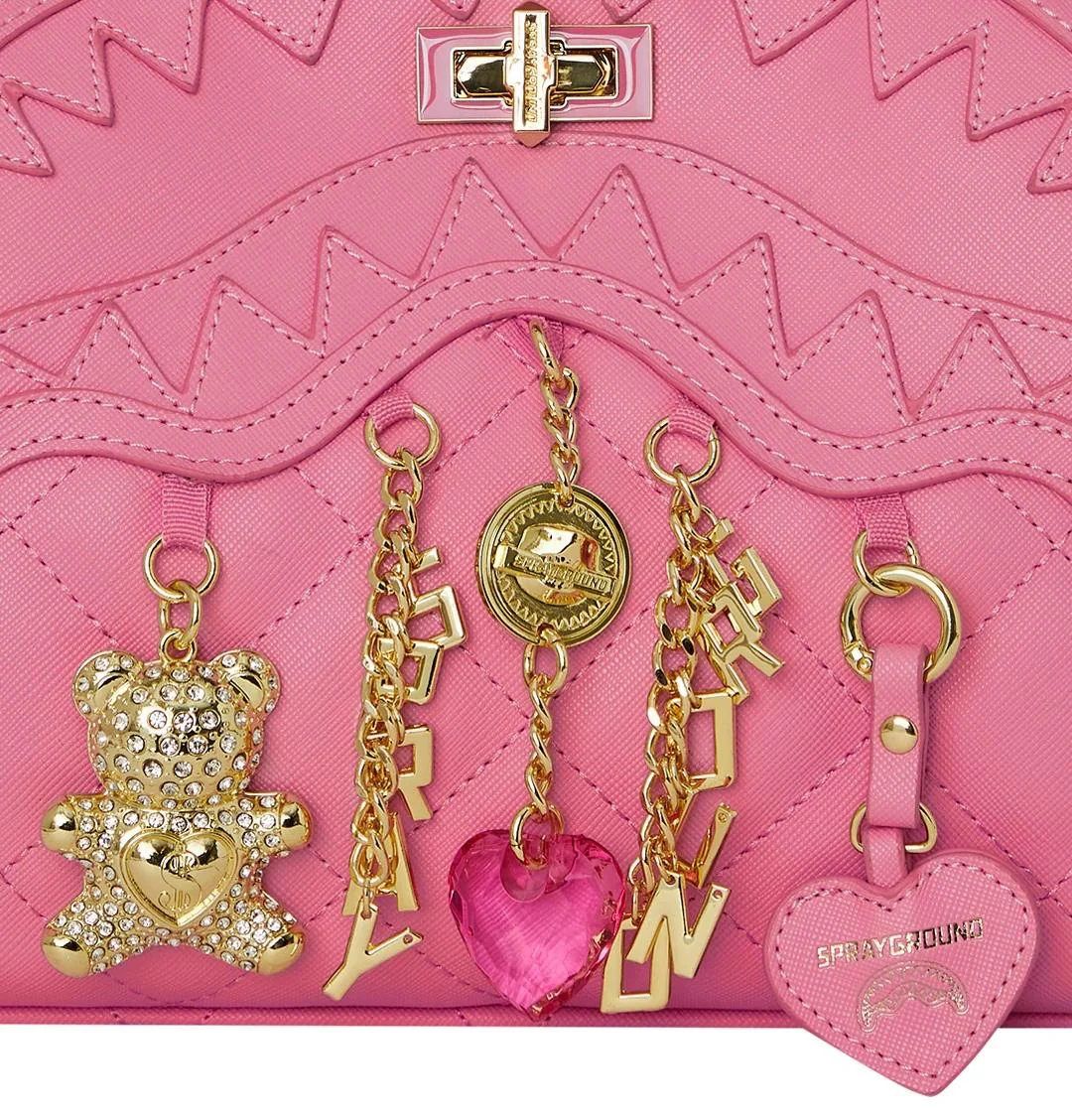 Borsa a tracolla Sprayground rosa "Hanging charms handbag" donna - immagine 8