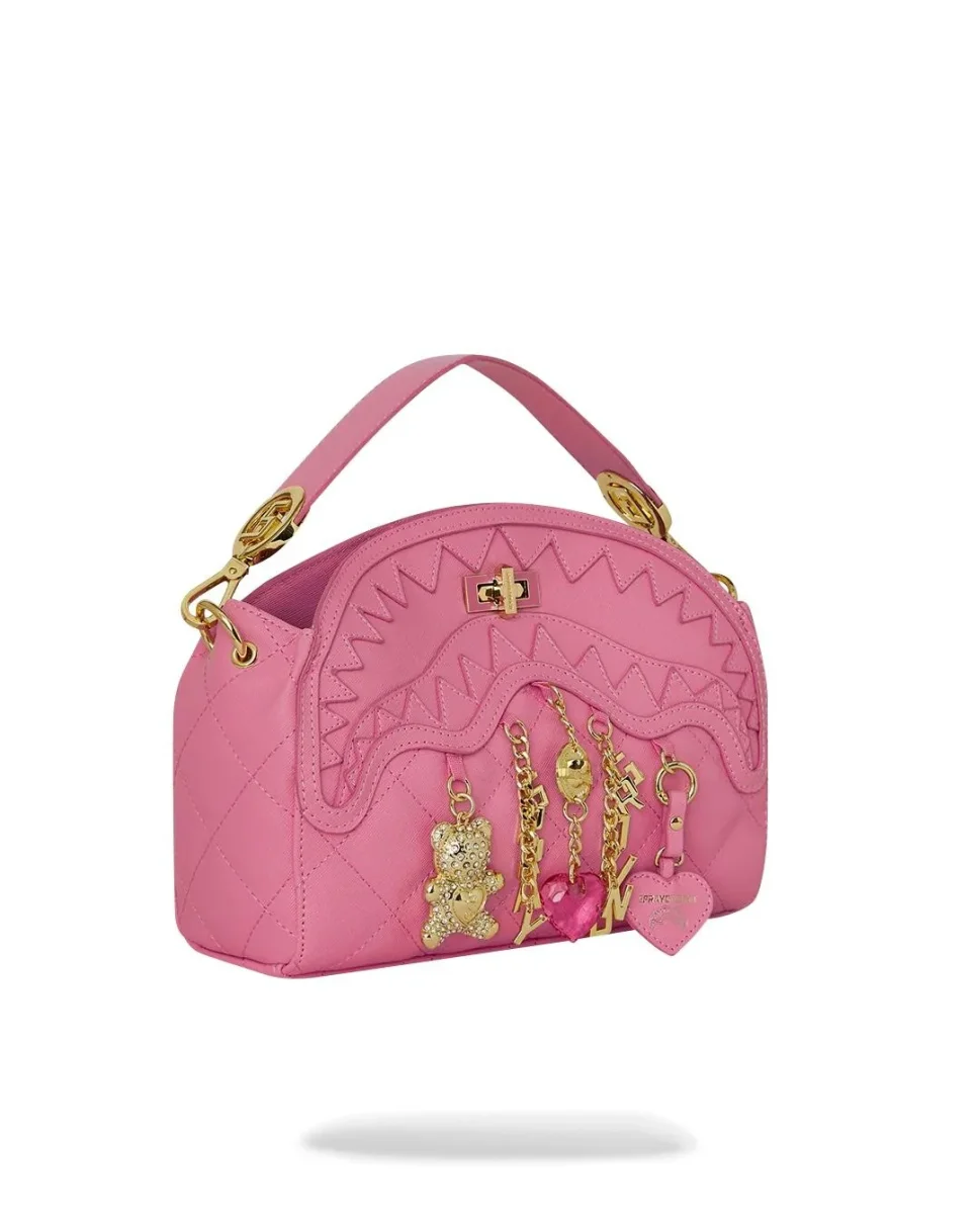 Borsa a tracolla Sprayground rosa "Hanging charms handbag" donna - immagine 5