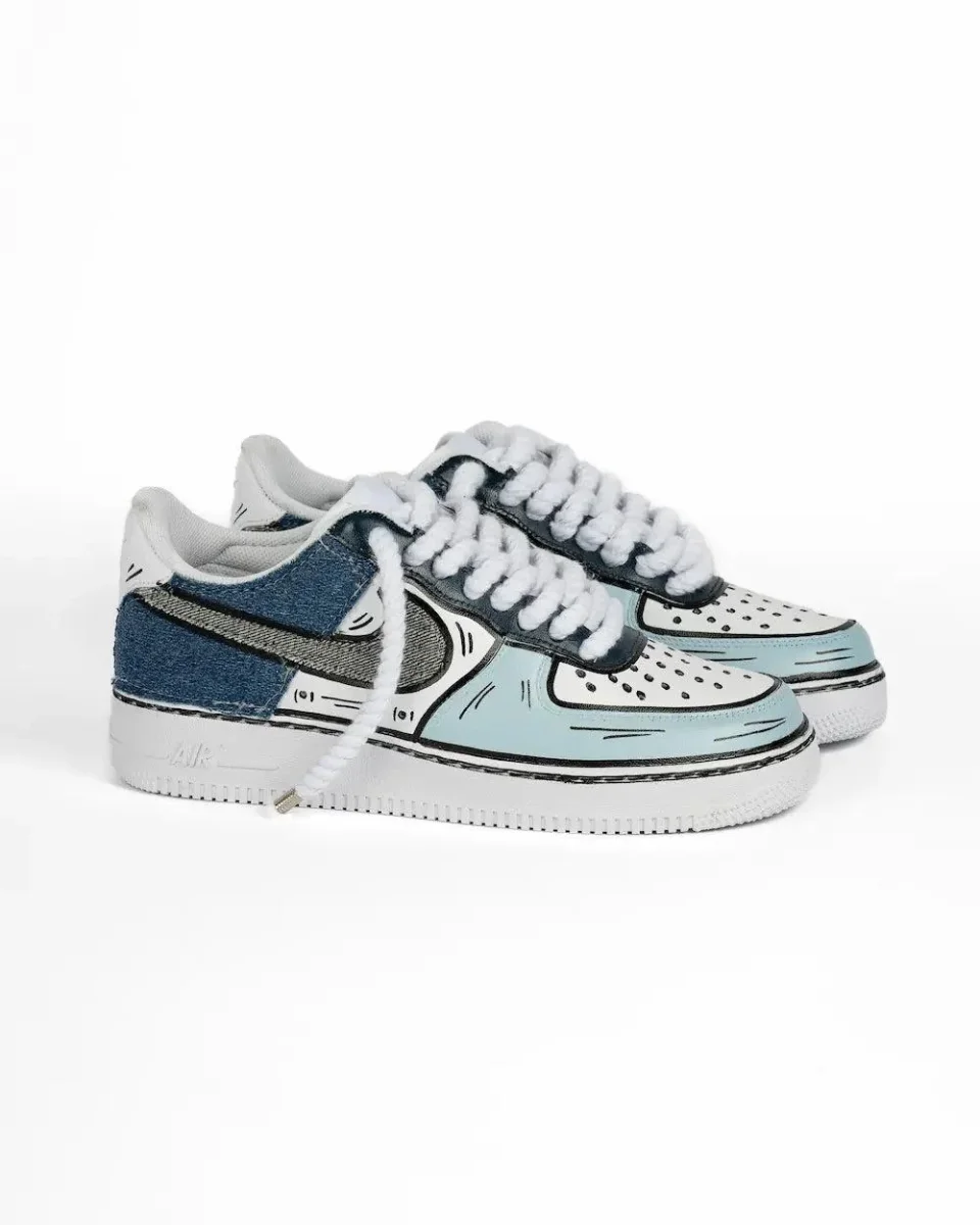 Sneakers Seddys "Nike Air Force One Comics Denim" - immagine 5