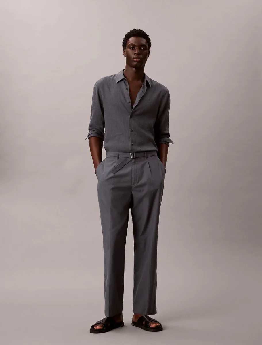 Pantalone Calvin Klein straight con cintura uomo - immagine 5