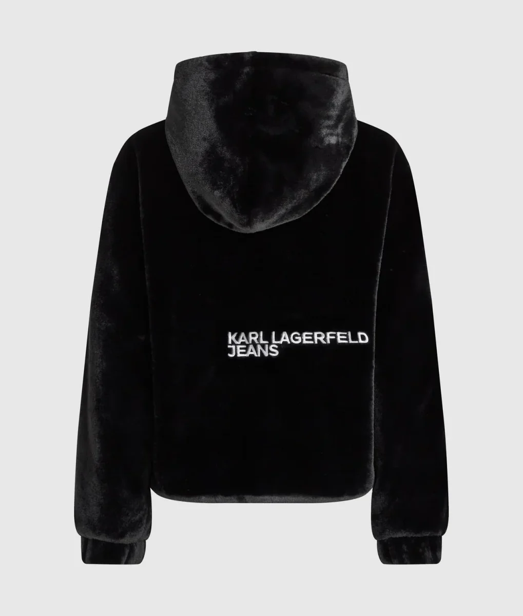 Giubbotto Karl Lagerfeld in ecopelliccia con cappuccio donna - immagine 7
