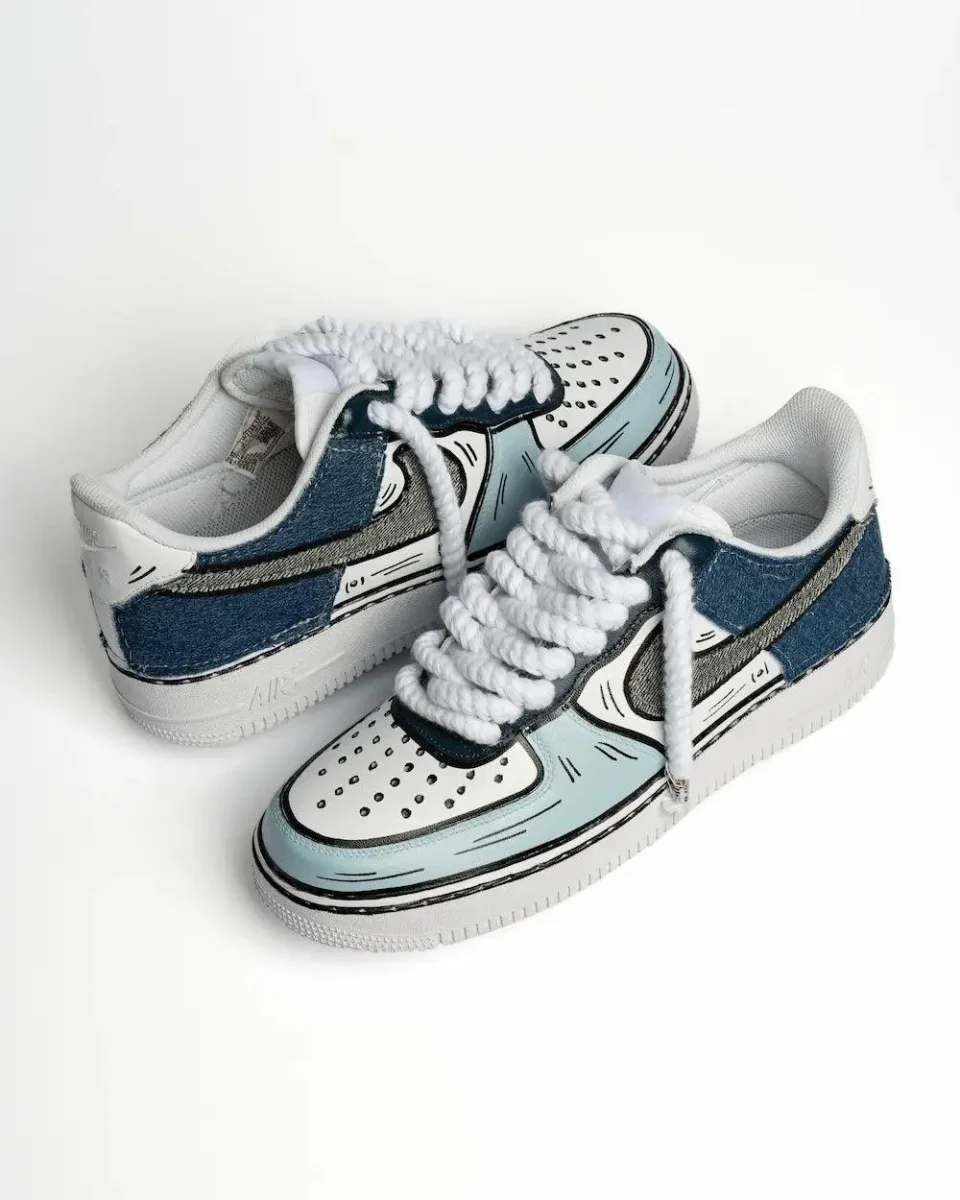 Sneakers Seddys "Nike Air Force One Comics Denim" - immagine 3