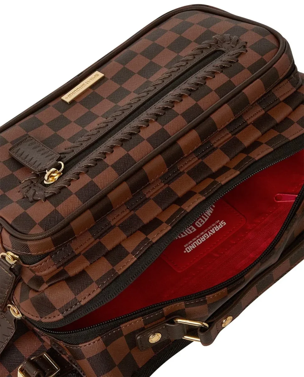 Marsupio Sprayground marrone core emboss check cargo crossbody - immagine 4