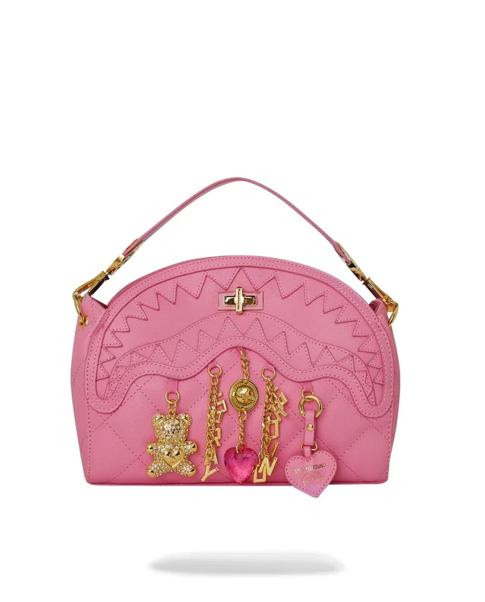 Borsa a tracolla Sprayground rosa "Hanging charms handbag" donna - immagine 2