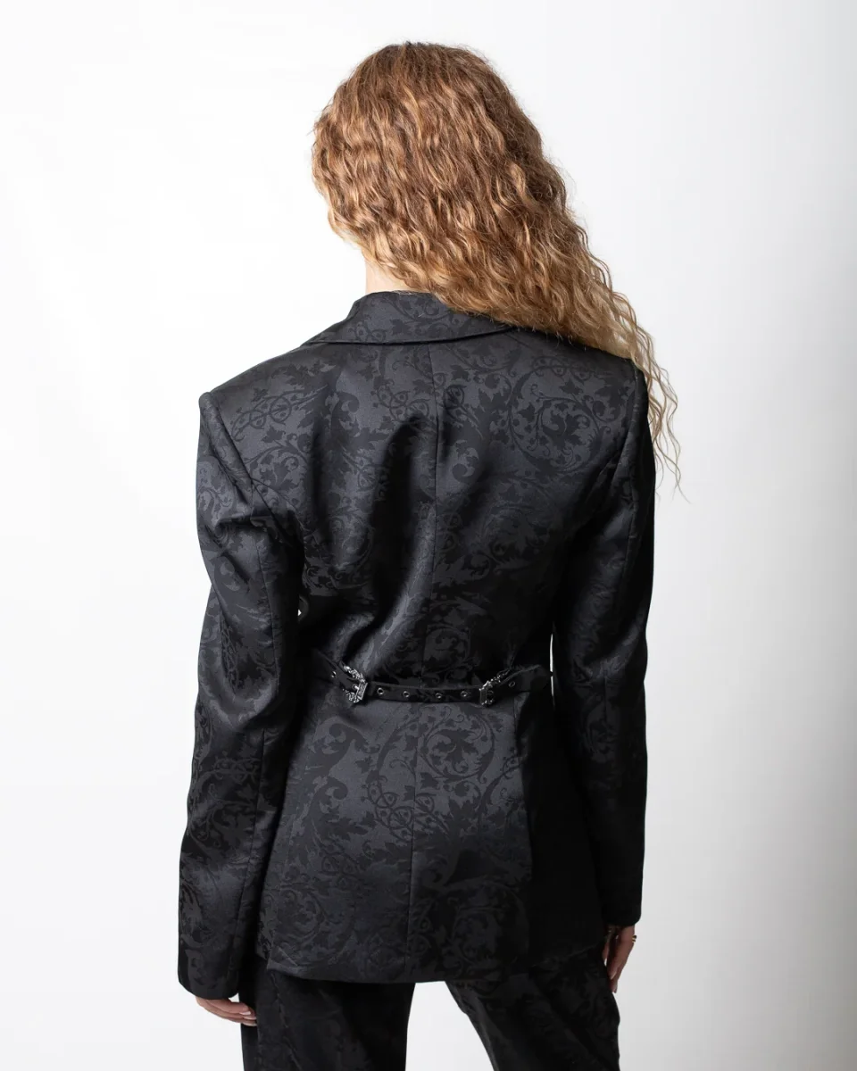 Giacca blazer Versace Jeans Couture "Satin Barocco" monopetto donna - immagine 3
