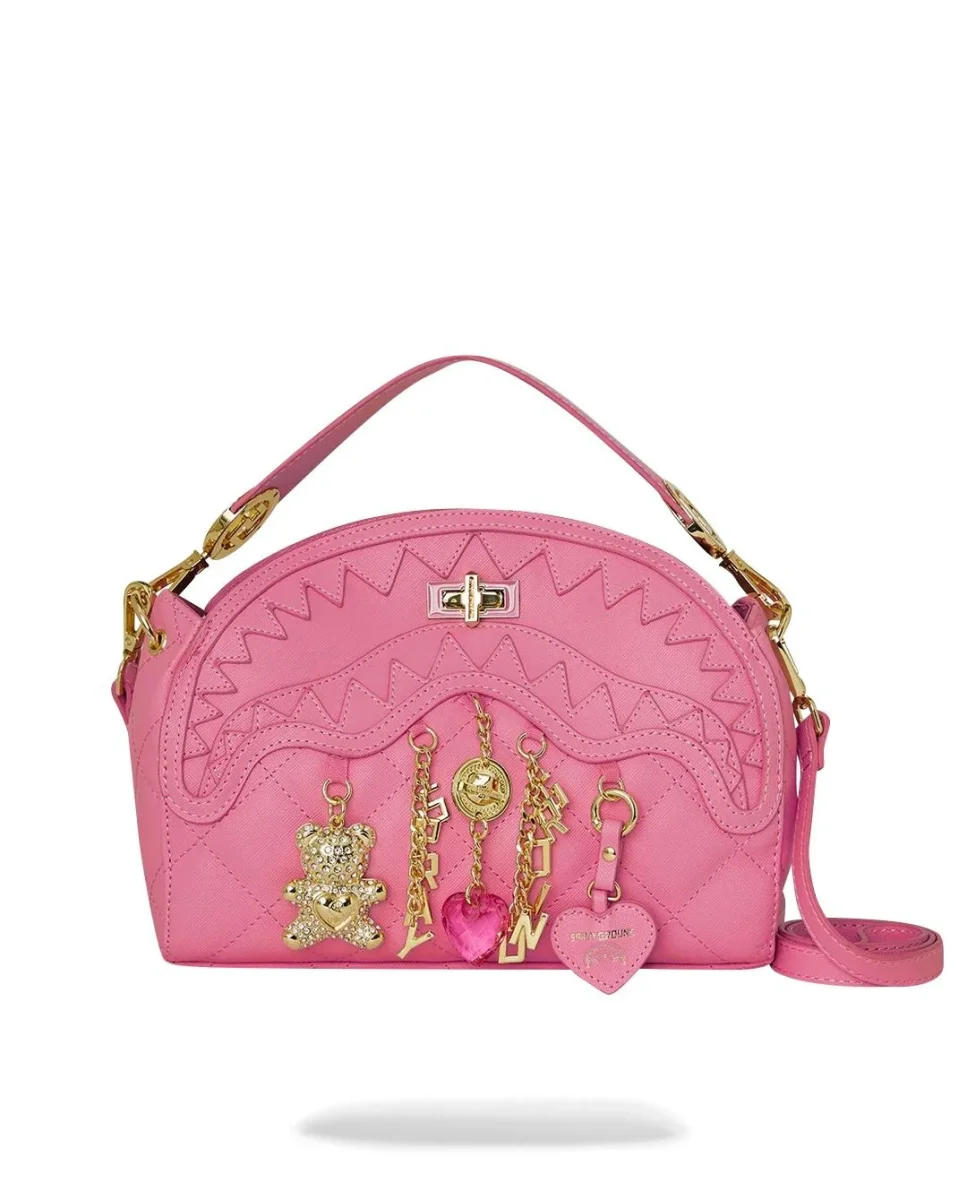 Borsa a tracolla Sprayground rosa "Hanging charms handbag" donna - immagine 4