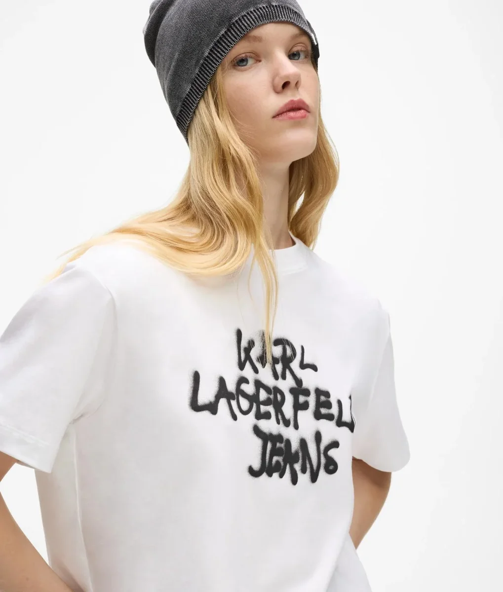 T-Shirt Karl Lagerfeld Jeans cropped con stampa donna - immagine 4