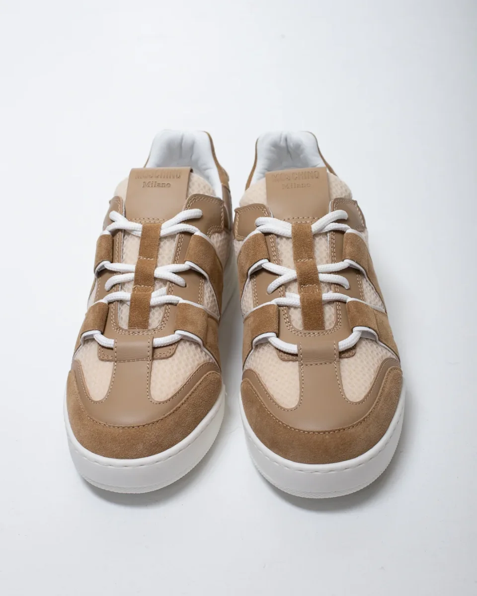 Sneakers Moschino in rete con dettagli in camoscio uomo - immagine 6