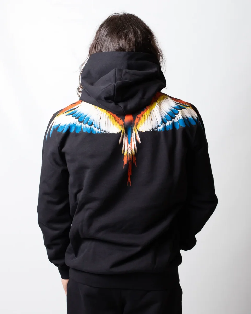 Felpa Marcelo Burlon con cappuccio e logo wings colorfull uomo - immagine 3